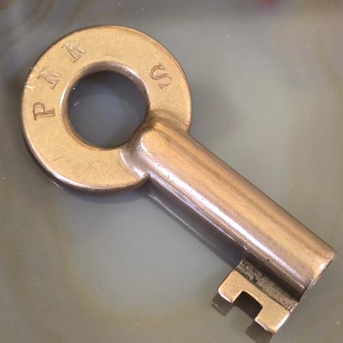 Antique Brass Pennsylvania Railroad PRR Train Switch Padlock Lock Key Only