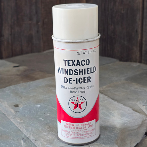 Vintage Texaco Oil Co. Windshield De-Icer Tin Advertising Spray Can Deicer