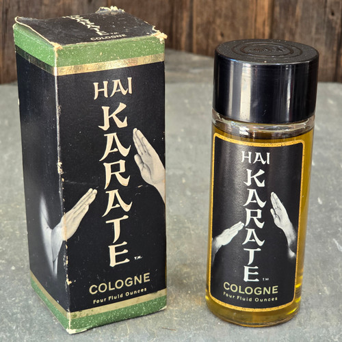 NOS 1966 Vintage Hai Karate Cologne Full 4 oz. Bottle in Original Box w/ Papers