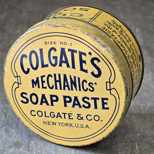 Antique Colgate's Mechanics Soap Paste Colgate & Co. Advertising Tin Box