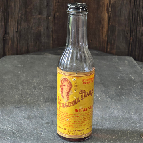 Vintage Virginia Dare Extract Co. Instant-Aid Cherry Drink Mix Bottle & Contents