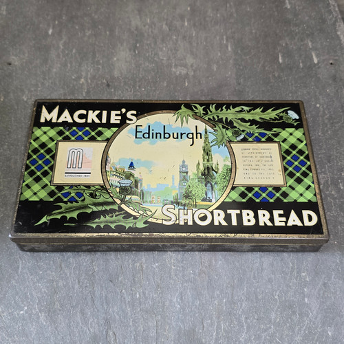 Mackie's of Edinburgh Shortbread Vintage Advertising Biscuit Tin Cookie Box