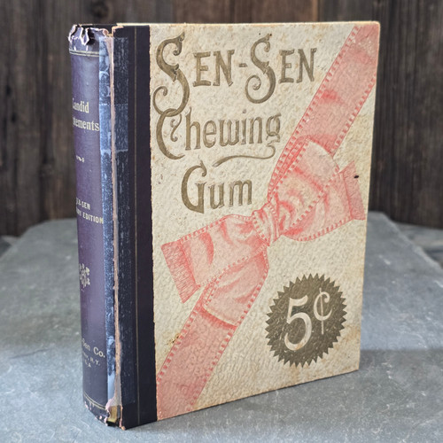 Sen-Sen Chewing Gum Antique Book Shaped Assorted Flavor Heavy Cardboard Box
