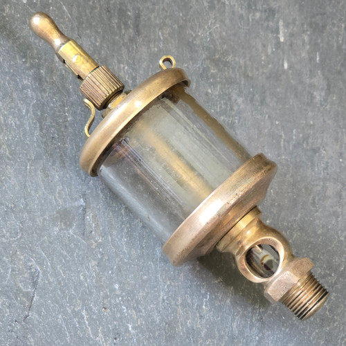 Vintage Brass & Glass Drip Oiler Hit and Miss Engine Part Steampunk Oil