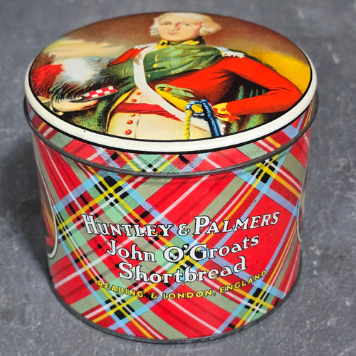 Huntley & Palmers John O'Groats Shortbread Vintage Advertising Biscuit Tin Plaid
