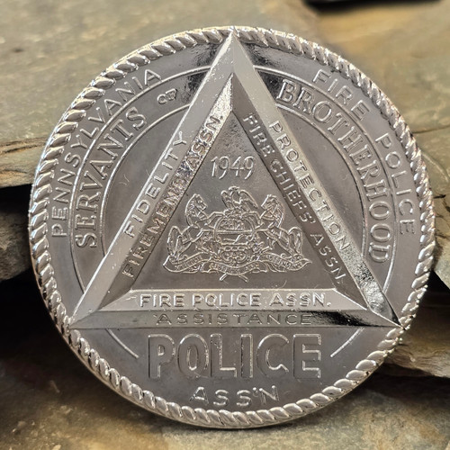 1949 Vintage Pennsylvania Fire Police Association Badge Pin Fire Fighter Fireman