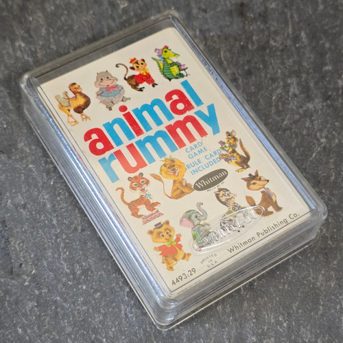 Vintage NOS Whitman Animal Rummy Mid-Century Playing Card Deck Game Sealed Cards