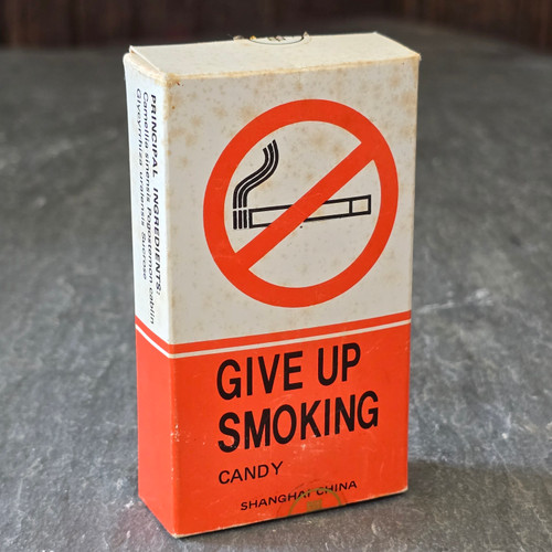 Vintage Give Up Smoking Candy Cigarette Cessation Cure Remedy Medicine Sealed Box NOS Unused Vintage Give Up Smoking Candy Cigarette Cessation Cure Remedy Medicine Sealed Box NOS Unused