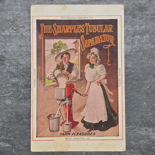 Antique Sharples Tubular Milk Separator Advertising Postcard West Chester, PA