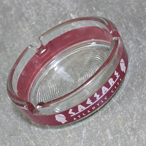 Caesars Palace Atlantic City New Jersey Vintage Glass Casino Advertising Ashtray