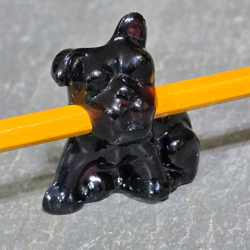 Cambridge Deep Amethyst Glass Bulldog Dog Pencil Pup Vintage Pencil Holder