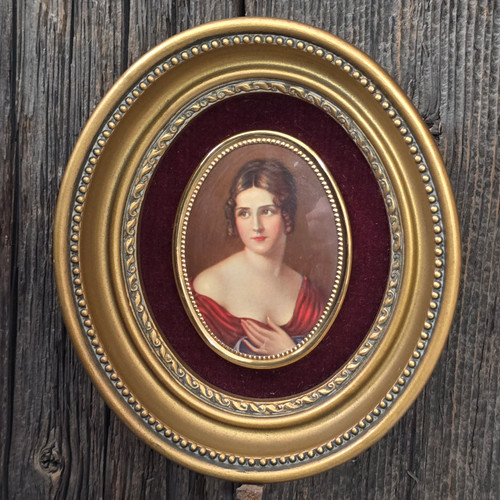 Pauline Bonaparte by Salomon G. Counis Vintage Gilt Cameo Creations Oval Frame