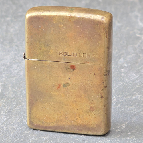 1983 Zippo Cigarette Lighter Solid Brass 50th Anniversary Model Patina