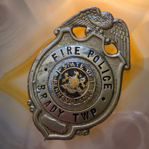 Vintage Obsolete Retired Brady Township Twp Fire Police Badge PA Firefighter