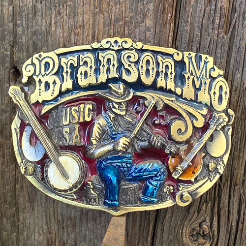 1985 Vintage Branson, Missouri Fiddle Player Country Music Themed Belt Buckle