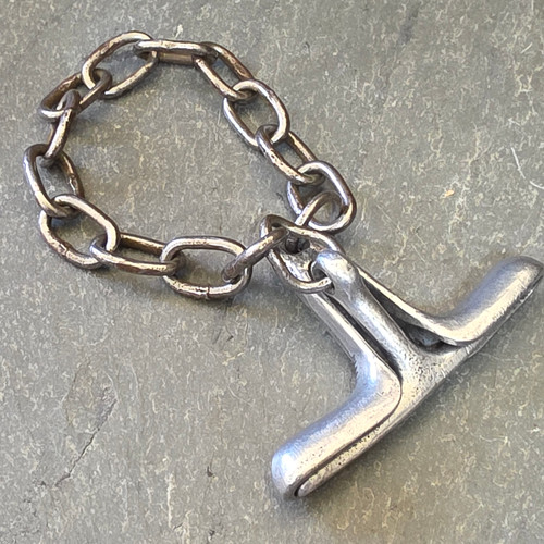 Vintage Aluminum Police Come Along Restraint Chain Nippers Twister Handcuffsumn