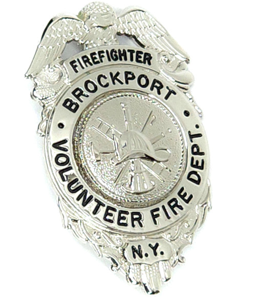 Vintage Brockport, NY Firefighter Volunteer Fire Department Obsolete Badge Pin