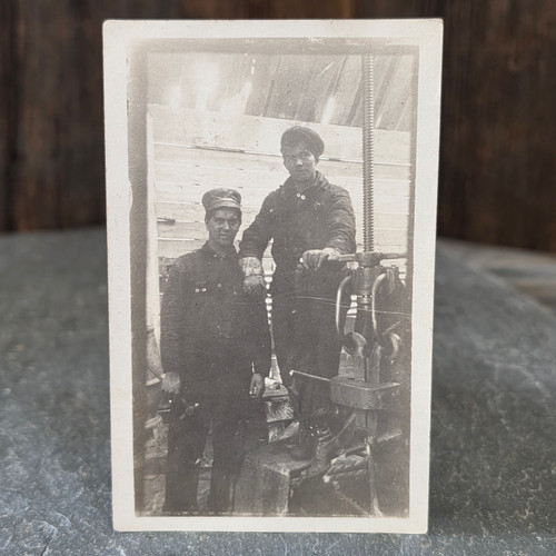 Antique RPPC Real Photo Postcard Industrial Workers Heavy Machinery Press Noko