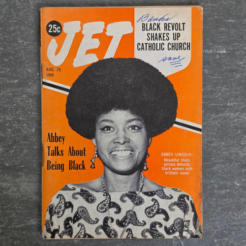 Jet Magazine - August 29, 1968 Vintage Back Issue Abbey Lincoln Cover Catholic