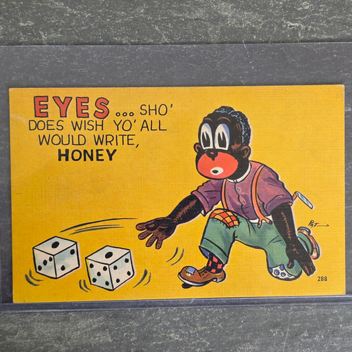 Vintage Black Americana Postcard Unposted Colourpicture 288 Dice Craps Pat Art