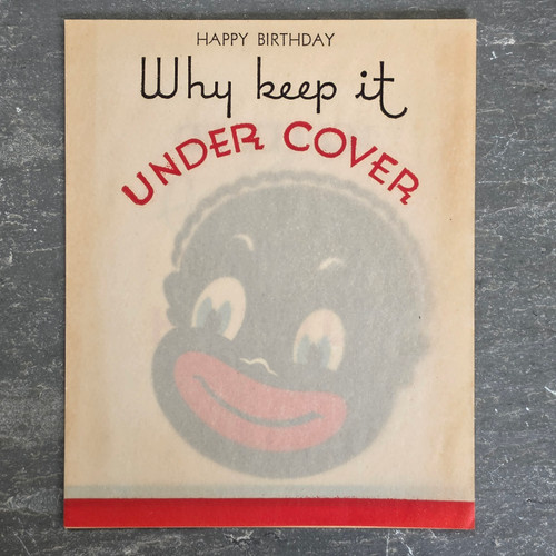 Vintage Black Americana Greeting Card Birthday Under Cover Vellum Overlay No 623
