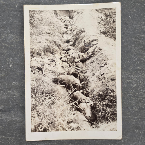Vintage 1950s Korean War B&W Snapshot Photo Trench Casualties Truman Archive