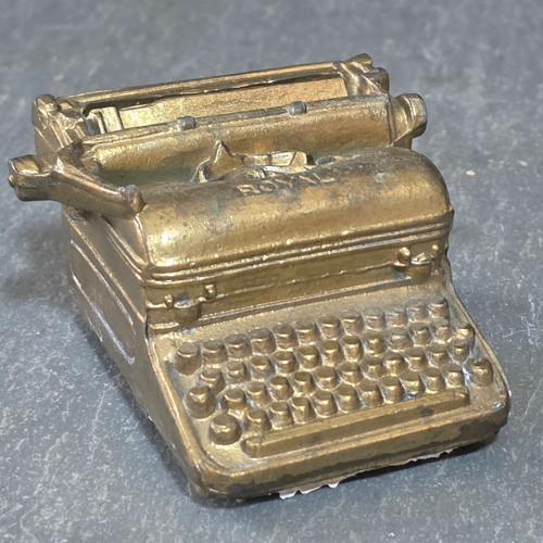 Antique Royal Typewriter Cast Metal Miniature Paperweight Advertising Promo 1920