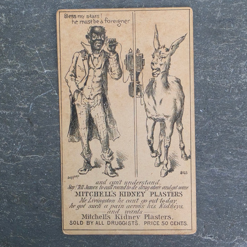 Mitchell's Kidney Plasters Quack Medicine Black Americana Victorian Trade Card