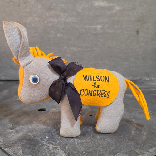 1946 Charles Wilson For Congress NY 37th Democratic Donkey Felt Campaign Mascot