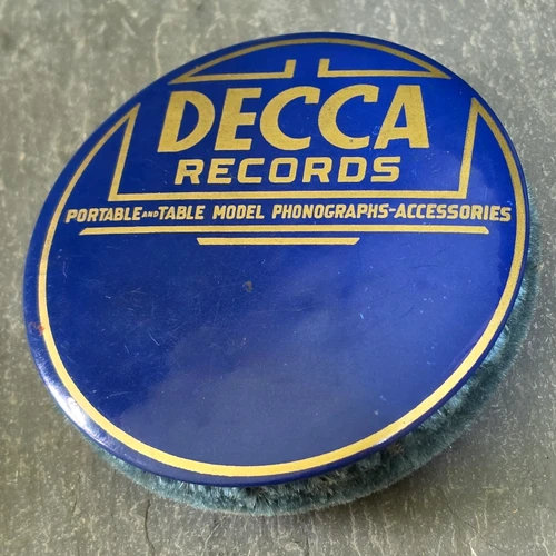 Vintage Decca Records Celluloid Phonograph Record Cleaning Brush Velvet 78 RPM