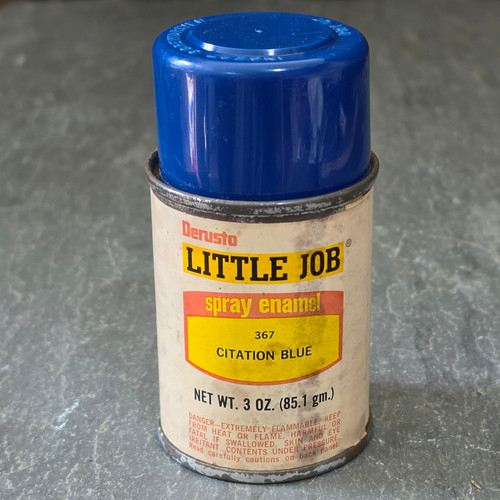 Vintage Derusto Little Job Spray Paint Can 367 Citation Blue DAP Mini Aerosol