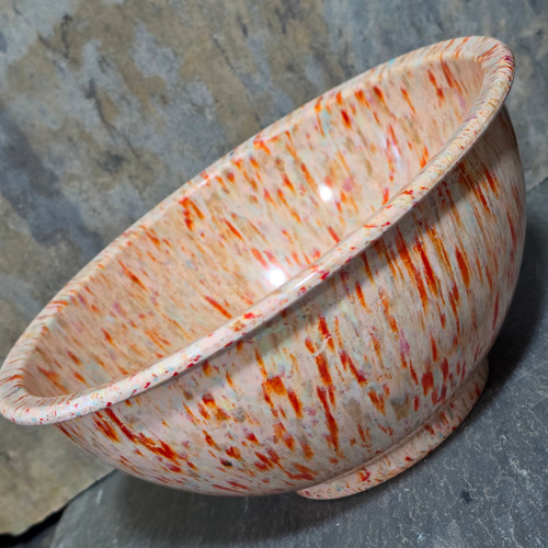 Vintage Texas Ware 118 Confetti Splatter Melmac Mixing Bowl Dallas Pink Blues