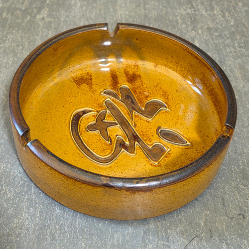 Vintage MCI Japan Pottery Ashtray Longevity Kotobuki Mid Century Stoneware