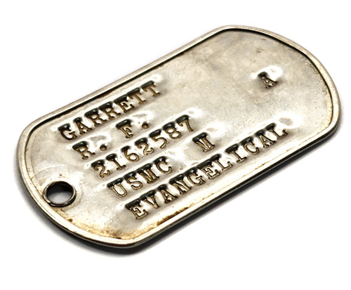 Vintage R.F. Garrett USMC Marine Corps Military Dog Tag ID
