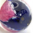 1991 Glass Eye Studio Purple Passion Flower Dichroic Egg Paperweight Art Glass
