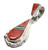 Vintage Sterling Silver Teardrop Shaped Pendant Goldstone Gems Native American