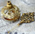 Old Glass Art Nouveau Perfume Bottle Gilt Brass Rose Pierced Stopper Filigree