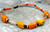 Antique 1930s Art Deco Orange Butterscotch Bakelite Chunk Necklace Beads Catalin