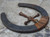 Vintage Handmade Folk Art Horseshoe Square Nail Cross Crucifix Wall Decoration