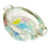Vintage Handmade Art Glass Ashtray with Encased Glass Flowers Murano Style