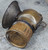 Antique Streamlined Justrite Brass Coal Miner's Carbide Helmet Light Lamp Mining