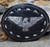 Vintage Black Leather Oval Belt Buckle with Spread Wings Eagle Biker Buckle