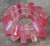 Big Chunky Retro Vintage Pink Lucite Stretch Bracelet Acrylic Triangle Links