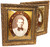 Pair Antique Victorian Gilt Gesso Photo Frames Couple Thick Glass Abalone Mattte