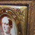 Pair Antique Victorian Gilt Gesso Photo Frames Couple Thick Glass Abalone Mattte