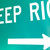 Huge Vintage Obsolete KEEP RIGHT Interstate Highway Road Traffic Sign 3'x4'