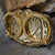 Vintage Unused Gold Tone Western Style Belt Buckle Double Silver Dollar Holders