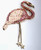 Vintage Gold Tone Enameled w/ Pink Rhinestones Figural Flamingo Brooch Bird Pin