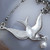 Vintage NOS Anne Koplik Designs Enameled Bluebird Necklace Pendant Blue Bird