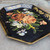 Small Vintage Octagon Hand-Painted Tole Tray Serving Tray Floral Bouquet Tin